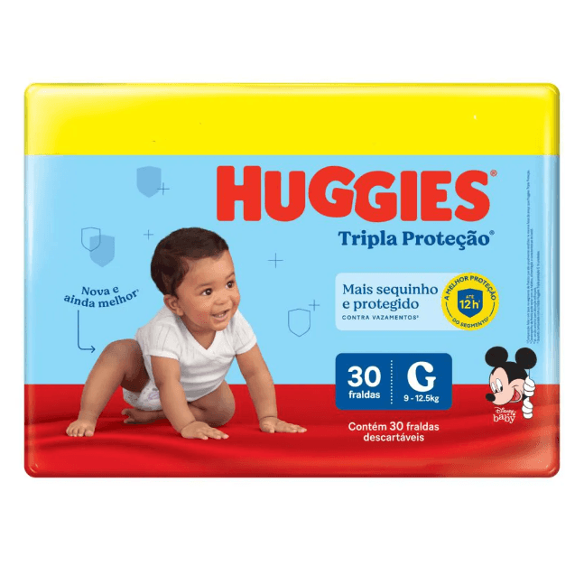 Fralda Huggies Tripla Proteção Mega G 30 Unidades
